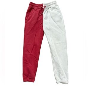 Abercrombie Kids Mauve & White Colorblock Joggers - Girls Size 7/8